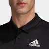 Adidas Solid Color Logo Tennis Polo Shirt Men Tops Black HB6224