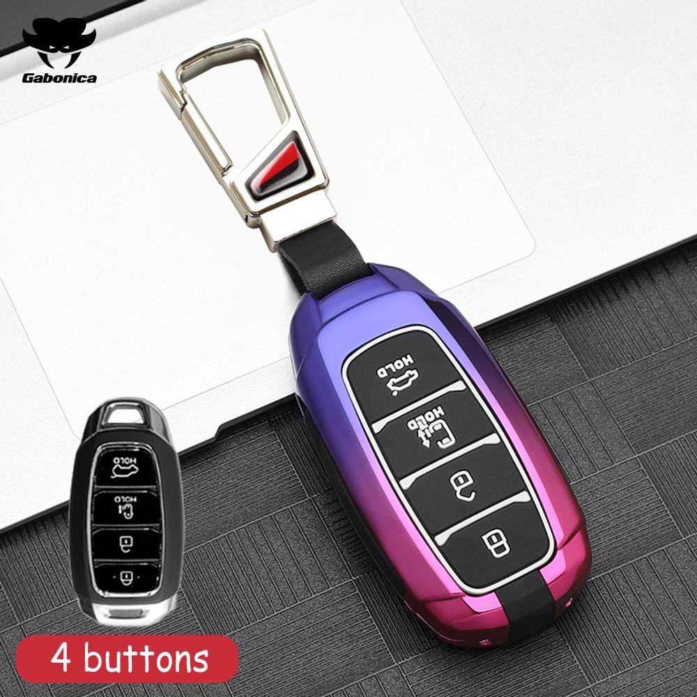 Alloy Car Key Cover For Hyundai N Line Verna Solaris Elantra Azera Kona Encino Grandeur Azera Palisade I30 Ix35 Accent Santa Fe