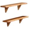 Day and Night - Day and Night Wall Shelves 2 Pcs Solid Acacia Wood 60x20x18 Cm