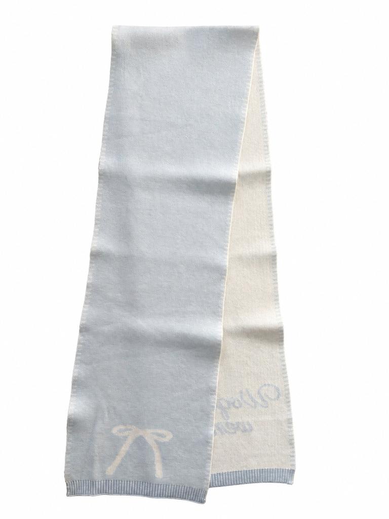 Autumn and winter new women's knitted scarf Korean contrasting color double-sided jacquard niche design sense warm long scarf student