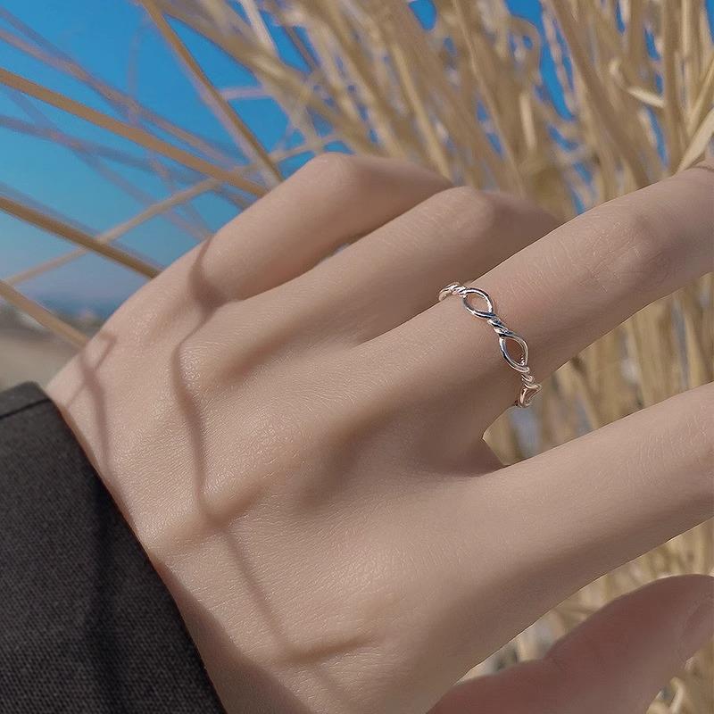 Autumn and Winter Geometric Line Kink Ring Feminine Simple Temperament Adjustable Open Ring Accessories