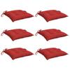 Chair Cushions 6 Pcs Red 40x40x7 Cm Oxford Fabric