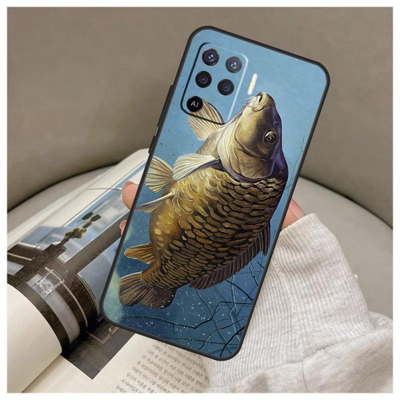 Chub Carp Fish Case For Oppo A16 A76 A96 A60 A98 A58 A78 A18 A38 A80 A40 A77 A57 A17 A74 A54 A94 A15 A5 Pro