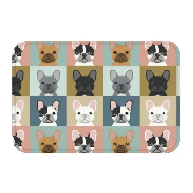 Pug Colorful Pugs Art Dog Pet Lover Floor Door Bathroom Kitchen Mat Anti-Slip Indoor Cute Pet Doormat Toilet Entrance Carpet Rug