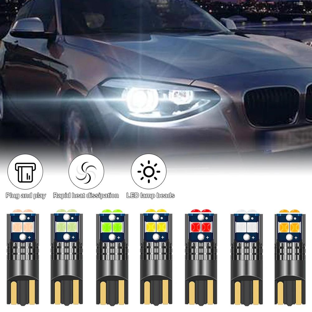 T10 Car Side Light Multiple Colors LED Strip Marker Bulb Canbus No Error DC 12V Auto Driving License Plate Bulbs Super Bright