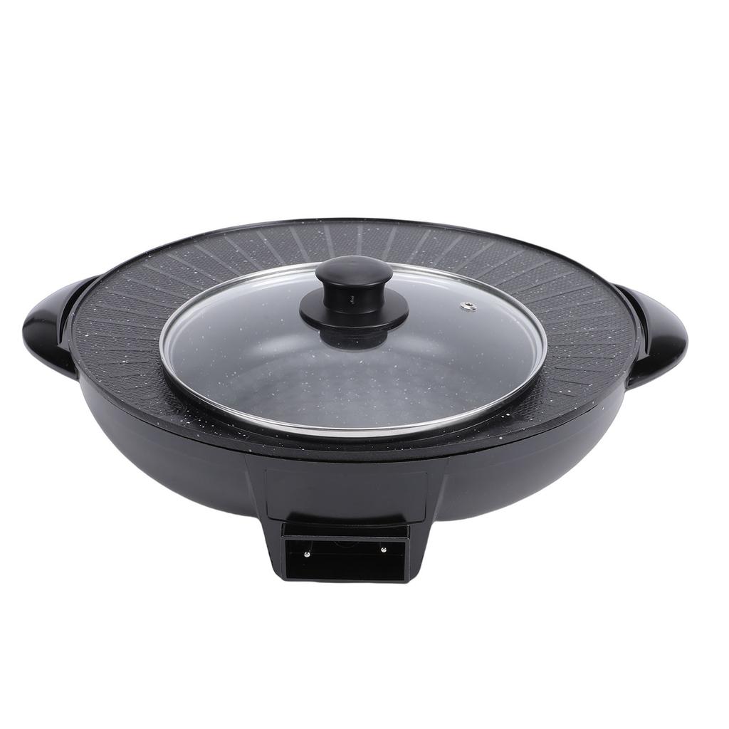 Hot Pot Elektrischer Grill Runder Koreanischer BBQ Grill Hotpot Elektrischer Rauchloser Grill für Zuhause Familienparty Treffen US-Stecker 110V