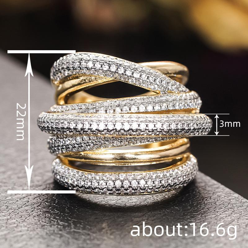 Luxury Twist Lines Geometry Cubic Zirconia Engagement Dubai Naija Bridal Finger Rings Jewelry