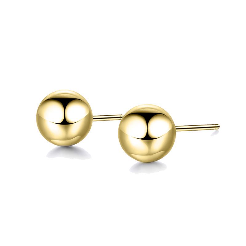 eManco Stainless Steel Round Bead Earrings - Simple Fashion Bean Design