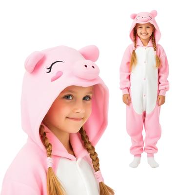 Pajama Onesie Kigurumi Costume Outfit Pink Pig Children 95 - 105Cm
