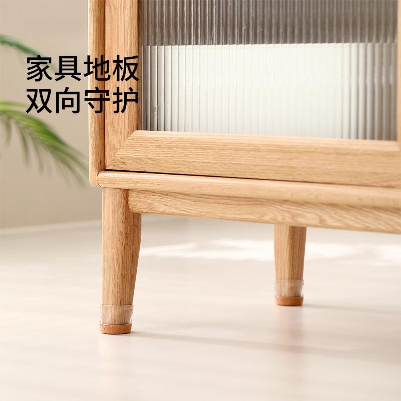 4Pcs Transparent Silicon Chair Leg Covers Anti-slip No Scratches Reduce Noice Table Chair Leg Protector Covers with Felt Bottom