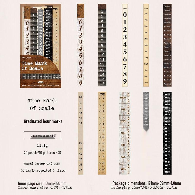 Mò Mò Retro Double Material Timeline Sticker Pack for DIY Journal Decoration