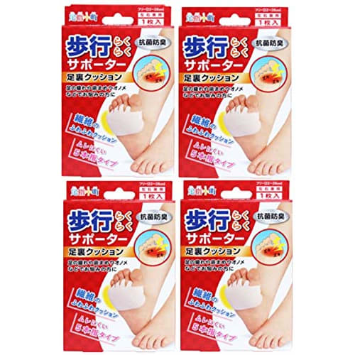 Bulk Purchase: Ashi Komachi Walking Supporter, Sole Cushion, Free Size, 1 Sheet (Free Size 22-26cm) [x4 Pack]