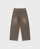 WORK ON BODY OFF Ez Semi-Wide Curved Denim Pants [Sand]
