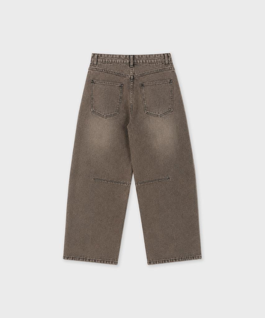 WORK ON BODY OFF Ez Semi-Wide Curved Denim Pants [Sand]
