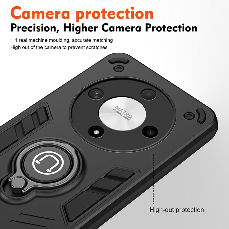 For Honor Magic 6 Lite Luxury Shockproof Armor Magnetic Phone Case For Honor Magic 6 Lite Silicone Bumper Hard PC Back Cover