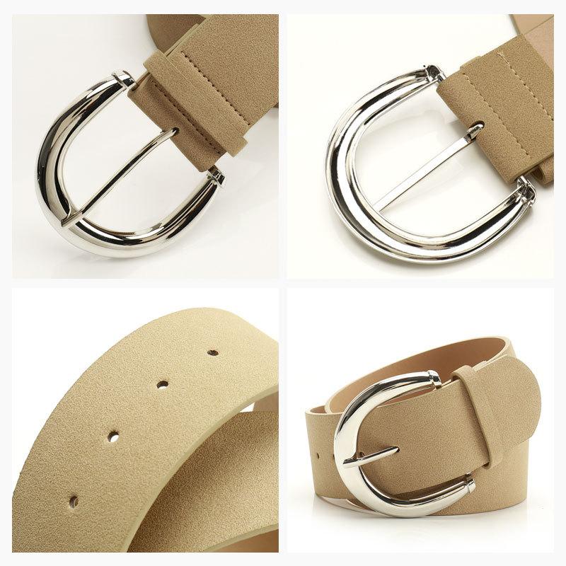 New PU Suede Belt Women's Versatile Shirt Dress Trouser Waist Seal Korean Version Retro Women's Wide Belt