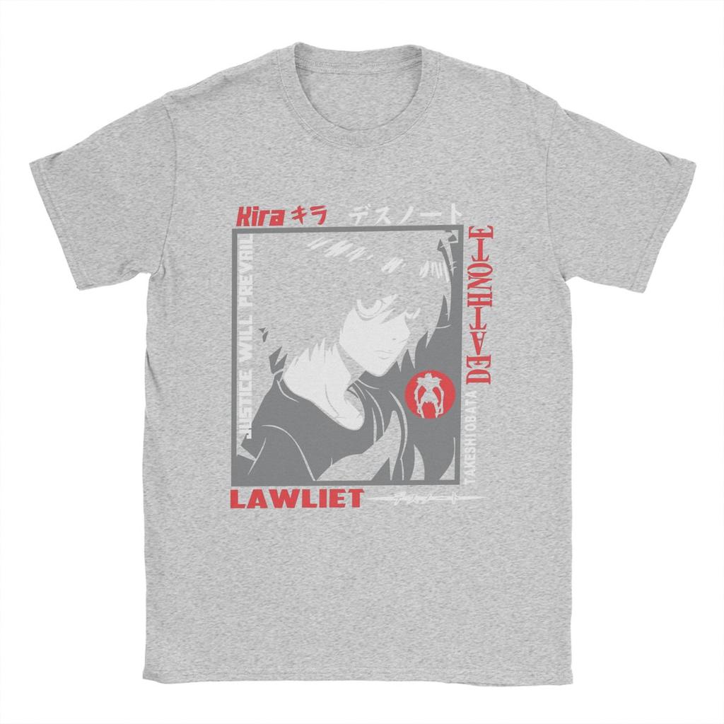 Men's T-Shirt Deaths Notes L Lawliet Vintage Cotton Tee Shirt Short Sleeve T Shirt Round Neck Clothing New Arrival