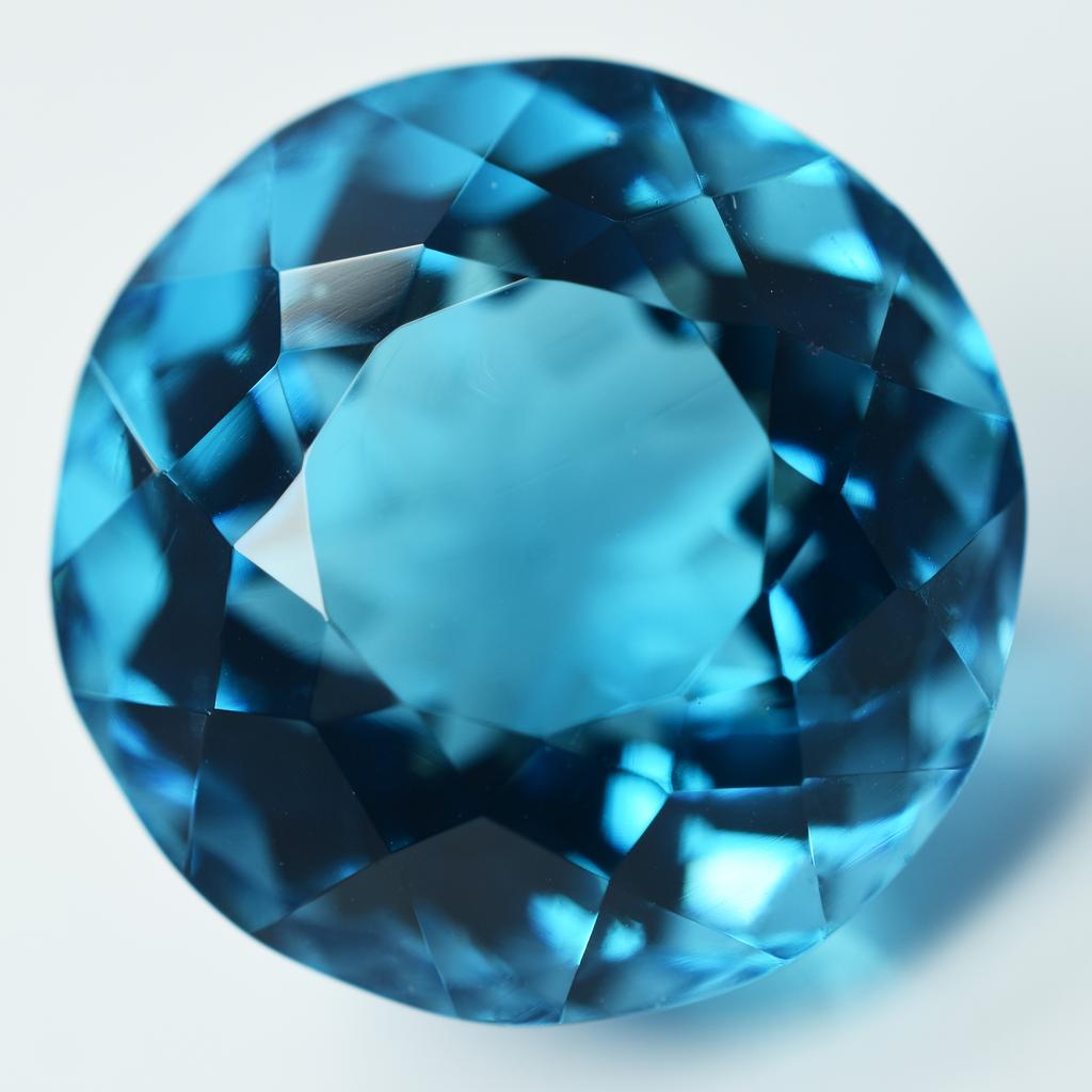 Round Cut Huge Size Lab-Created Teal Sapphire 48.60 Ct Loose Gemstone CERTIFIED S-814