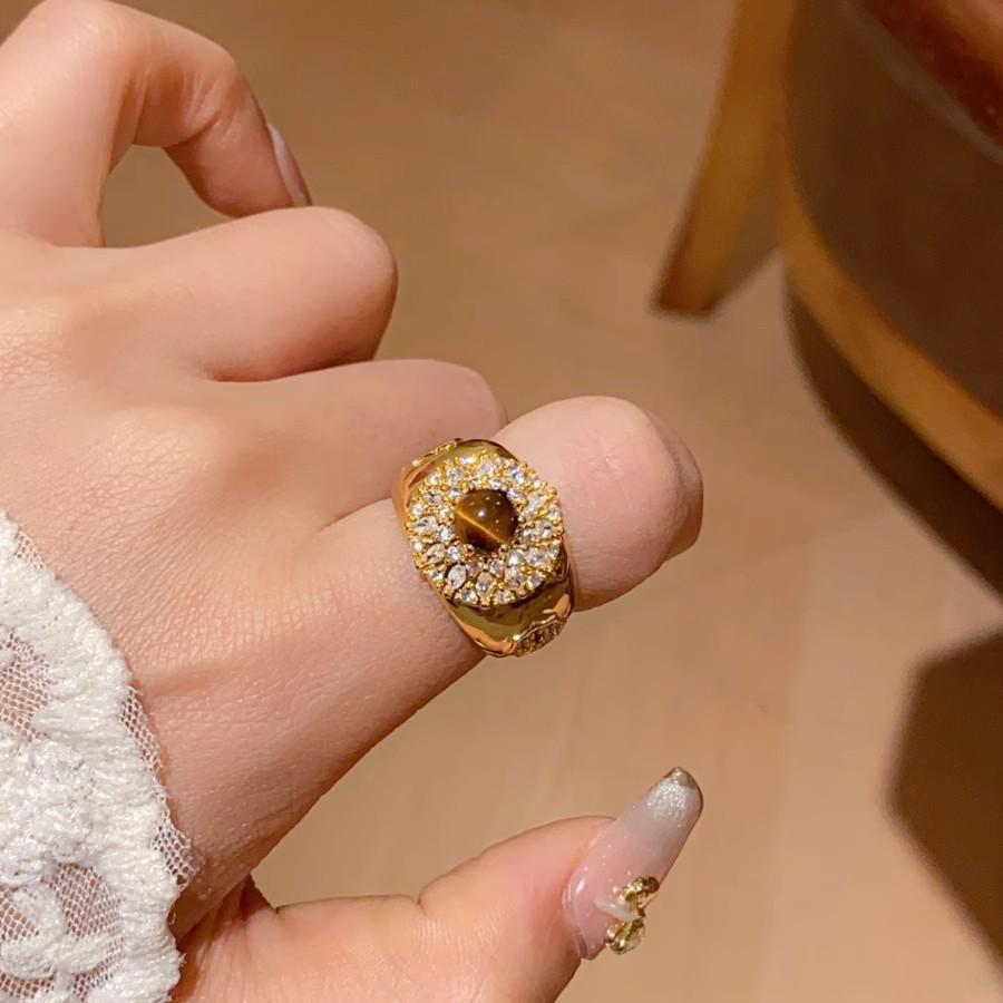 Vintage Palast Blumenring Diamantstil Leichter Luxus Premium Zeigefinger Schmuck