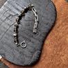 Unisex Gaga Snowflake Obsidian & Stainless Steel Handmade Bracelet