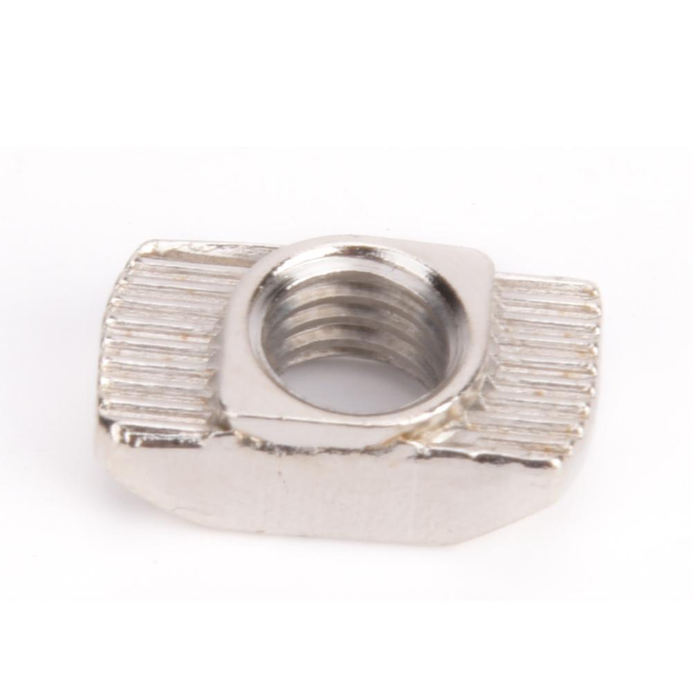 100Pcs T slot Nut Nickel Plating Carbon Steel Sliding Fasteners for Aluminium Profiles(M8 )