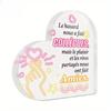 French Heart-Shaped Acrylic Sign with Inspirational Quote - Colorful Hearts, Stars & Hand Design, Contemporary Desktop Decor for Home Office 