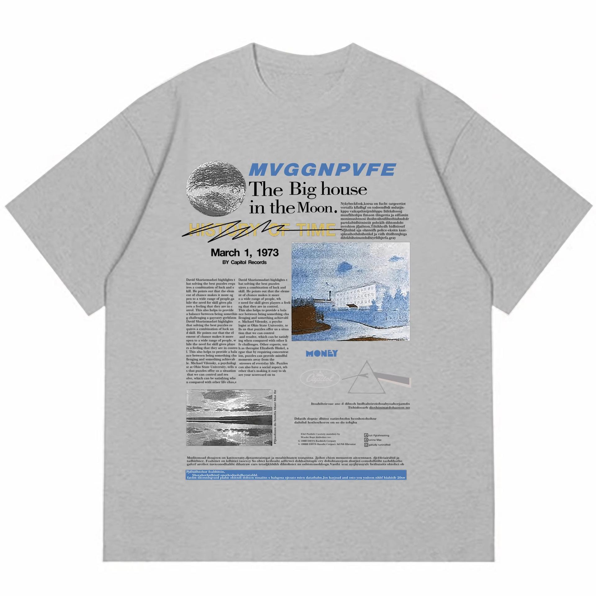 

Женская американская ретро-футболка из чистого хлопка свободного кроя с коротким рукавом XL (Recommended 116-130 lbs) светло-серый