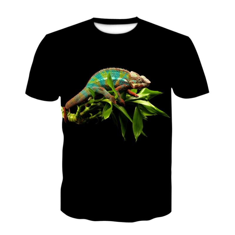 2022 New Snake Pattern Men's T-shirts Men's Animal 3D Short Sleeve Summer Casual Tops Fashion O-Neck Shirts Street Clothing