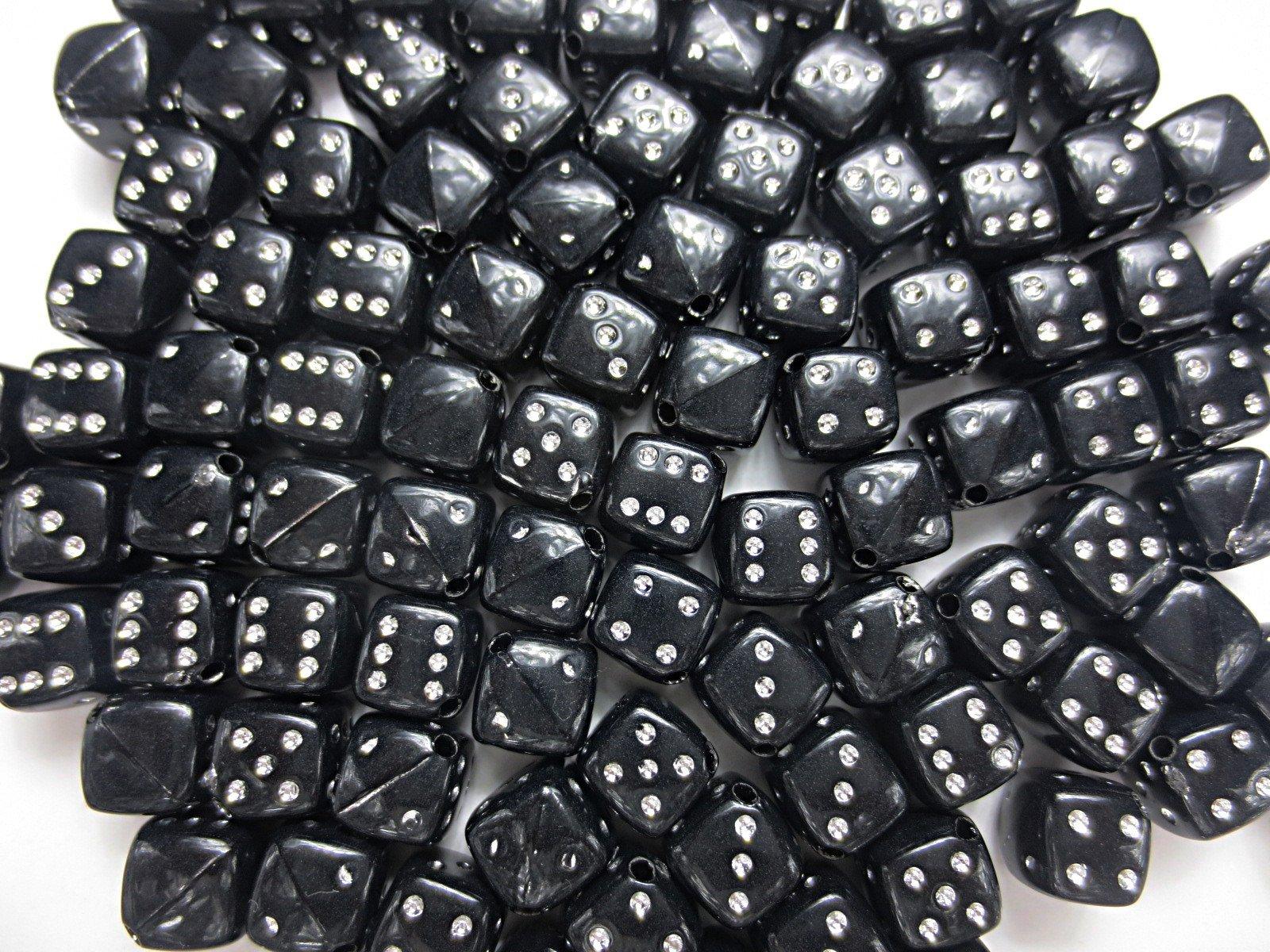 

100 Pieces Psycho Lobby Acrylic Beads Black 9mm Accessory Materials Handmade Parts Huey Miscellaneous Goods
