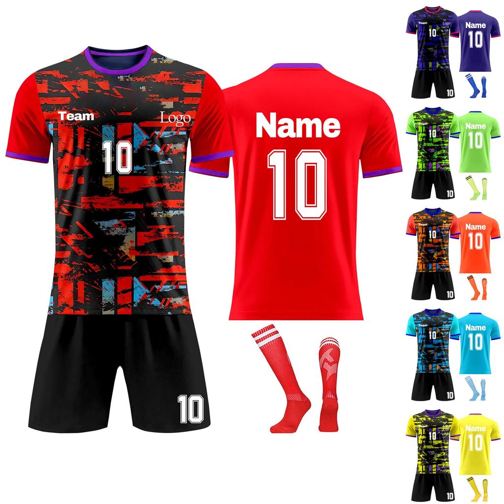 Personalised Shirts Kit Mens Girls With Name Number Custom Football Jerseys For Boys Training Suit