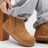 Men's casual snow boots, new winter yellow wool-lined warm thick-soled heightened non-slip K