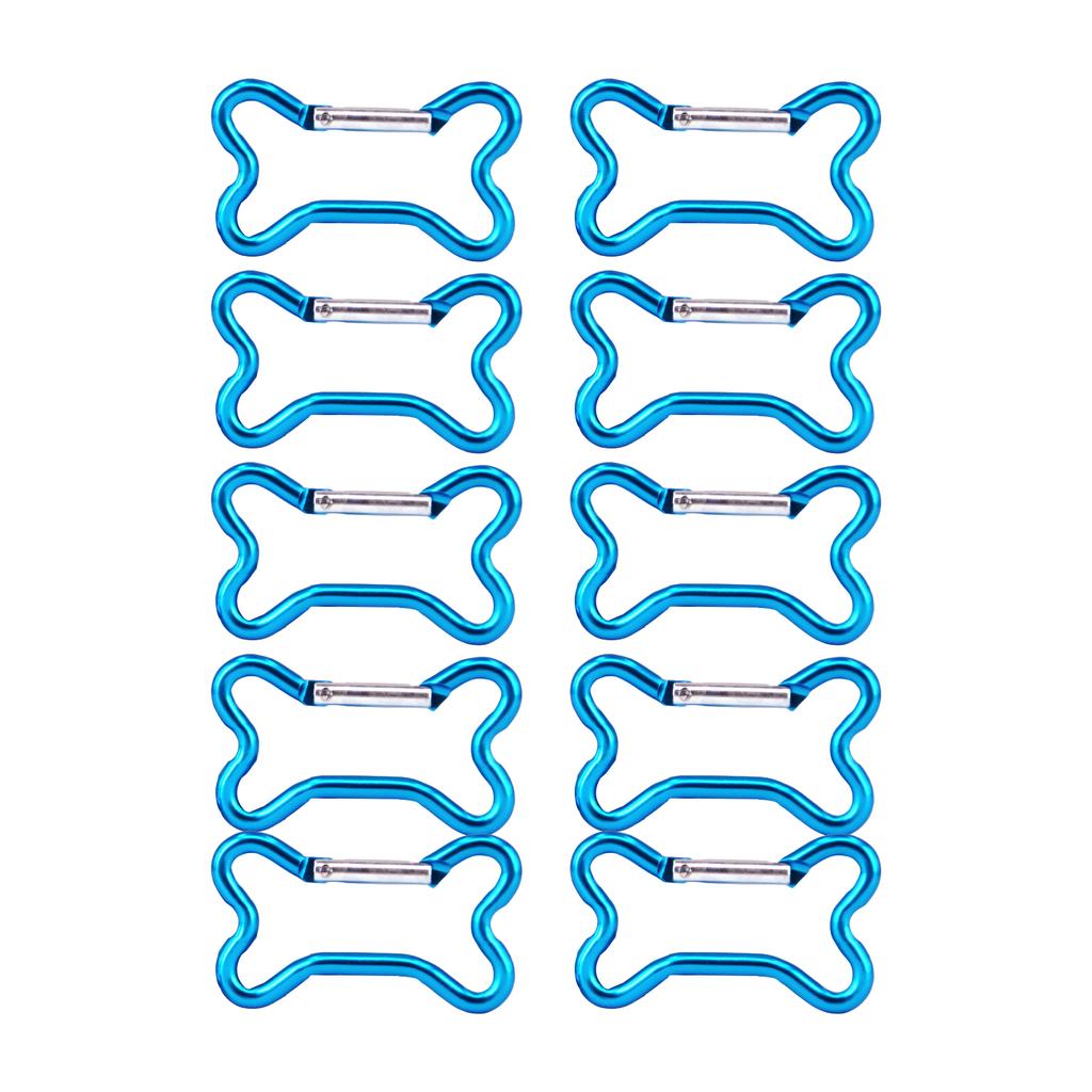 10pcs Bone Aluminum Keychains Clip Hiking Keychains Mountaineering Carabiner for Travel and Sports