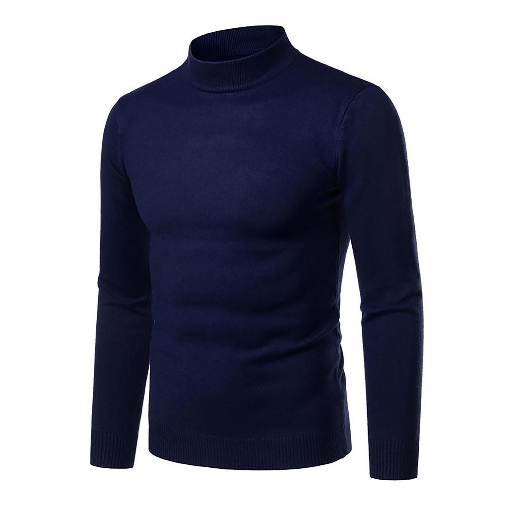 Camicetta maglione pullover slim a maniche lunghe autunno inverno dolcevita da uomo