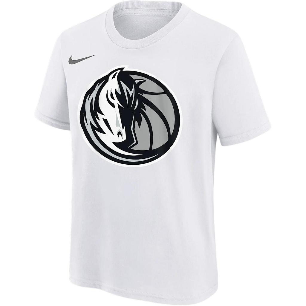 Nike NBA Collaboration Dallas Mavericks T-Shirt FW24 Essential City Edition Fashion Versatile Comfortable Short Sleeve Kids Tops White 9Z2B7NBED-DAL