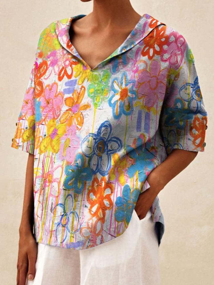 

Жіноча блузка з V-подібним вирізом та короткими рукавами з манжетами на ґудзиках, повсякденний еластичний топ з капюшоном 3XL