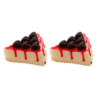 2piece Faux Bakery PVC Fruit Egg Model Function Practical Refrigerator Sticker Triangular Cake Decorations Bakery
