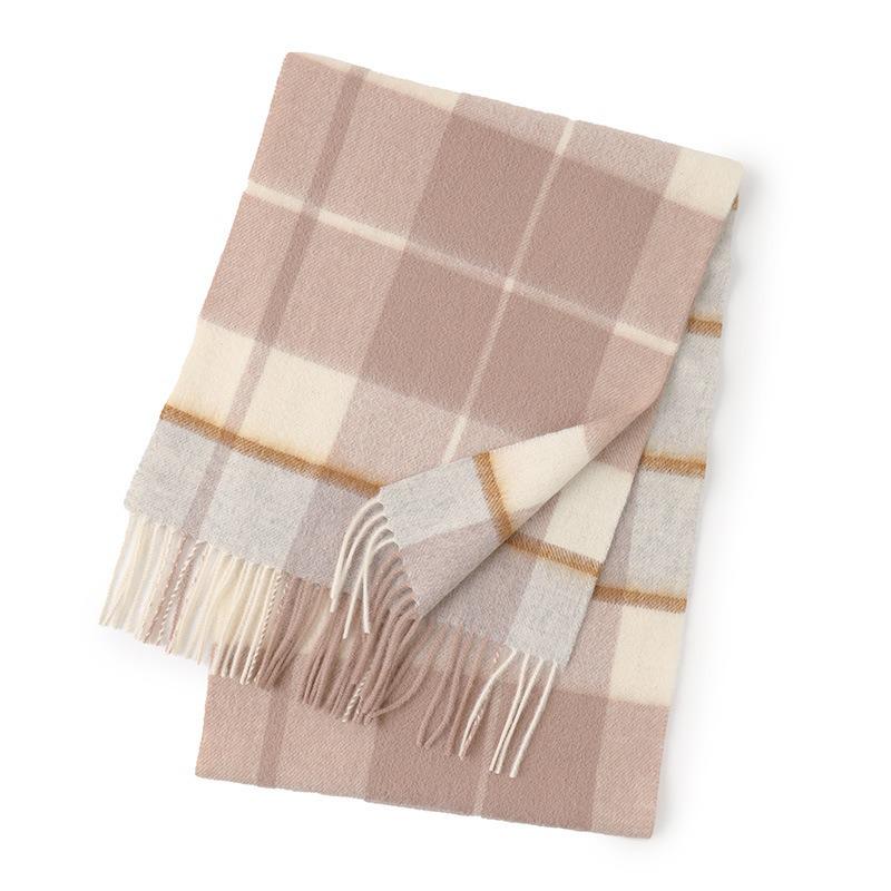 Hong Rong Unisex Wool Plaid Scarf - Warm for Autumn/Winter