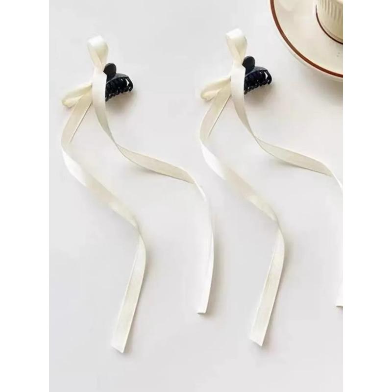 

2 шт. милая заколка-краб для волос с лентой для девочек, розовая заколка-бант, женский маленький зажим-краб, сладкие заколки-бантики, аксессуары Y2K