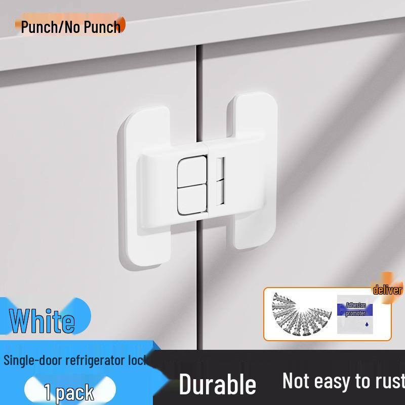 Punch-Free Anti-Theft Refrigerator & Cabinet Lock with Combination for Child Safety