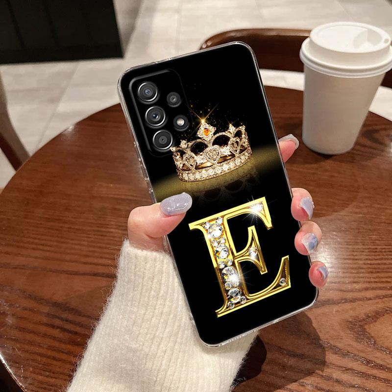 

Initial E M J F K L H I Letter Case For Samsung Galaxy A55 A54 A52 A53 A15 A14 A13 A21S A23 A51 A34 A35 A33 A32 A72 Clear Cover Samsung A05S