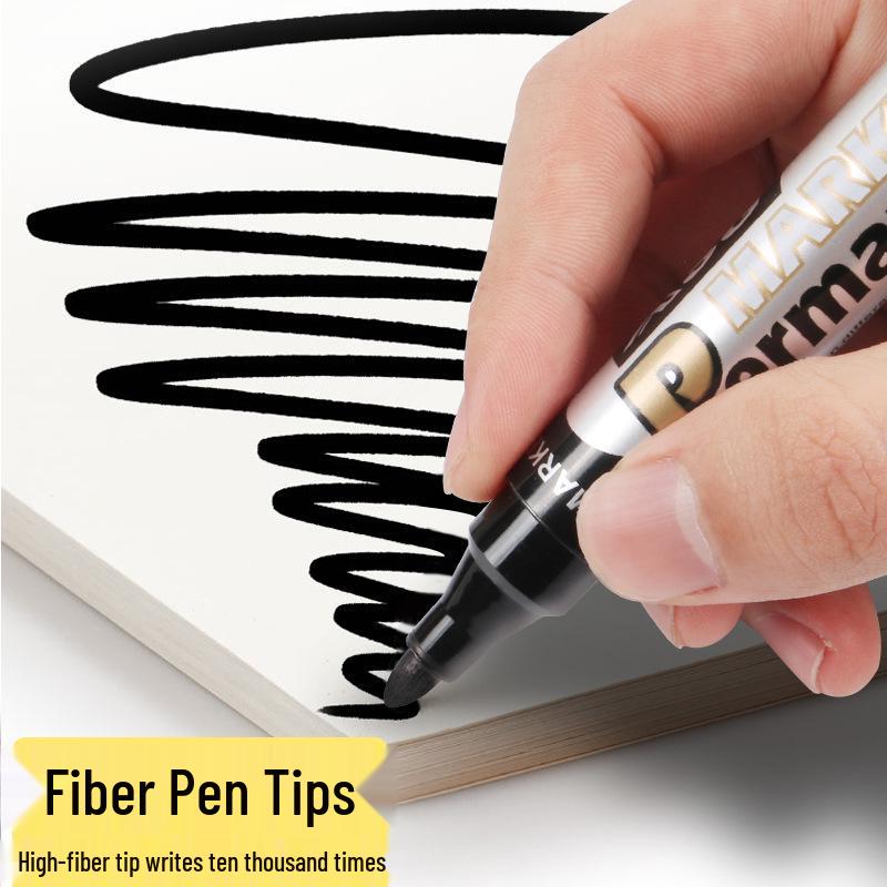 Black Waterproof Oil-Based Refillable Thick Marker with Large Capacity and Broad Tip