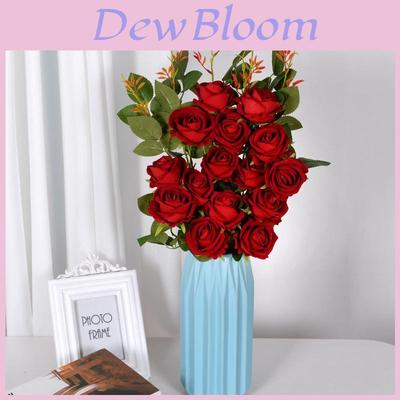 Rose Artificial Flower Bouquet With Silk Material For Wedding Decor And Photography Props