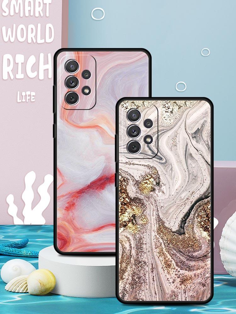 Vintage Marble Phone Case for Samsung Galaxy A55 A35 A17 A07 A15 A13 A25 A51 A71 A72 A73 A32 A52 A52S A41 5G Soft TPU Shell Bags