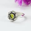 Natural Peridot Ring, 925 Sterling Silver Designer Dainty Ring, Round Peridot Ring, August Birthstone Ring, Birthday Gift