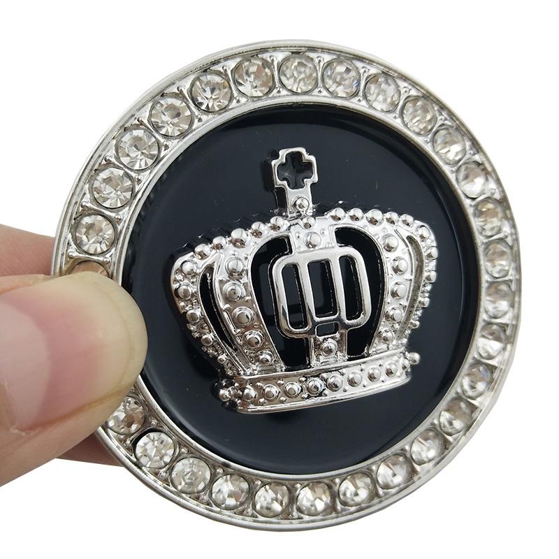 3D Metal Crown Diamond Car Styling Decoration Sticker Accessories Gold Silver