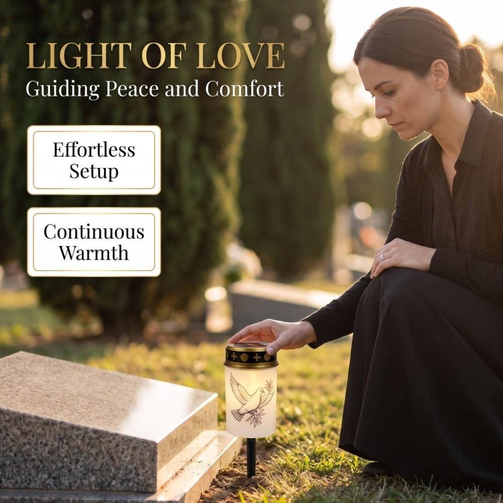Solar Sensor Flameless Ceremony Grave Lantern Rainproof Outdoor Camping Light Grief Memorial