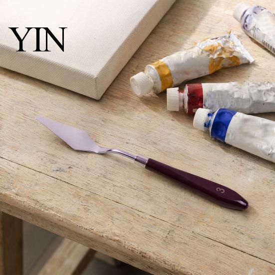 Oil Painting Accessories Scraper, Stainless Steel with Wooden Handle Palette Cutter, Paint Scraper for Thick Evenly Mixed Art Spatula, Acrylics
