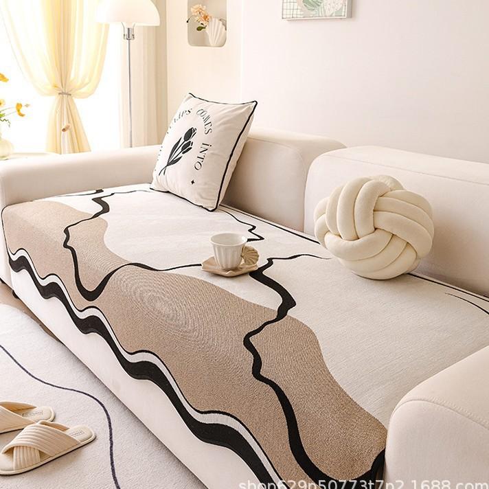 Chenier Special-Shaped Sofa Cushion Irregular Simple Straight Row Seat Cushion Non-Slip Blanket Leather Sofa Special Seat Cushion