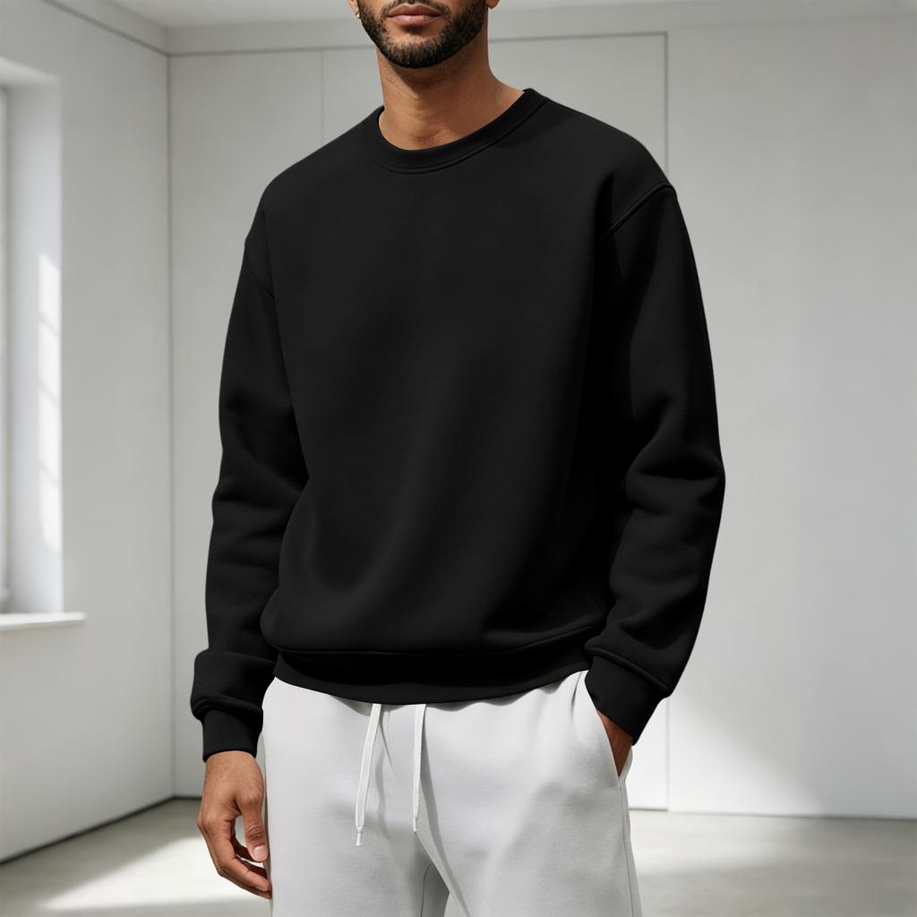 Men's Casual Loose Fit Crewneck Sweatshirt for Fall and Winter