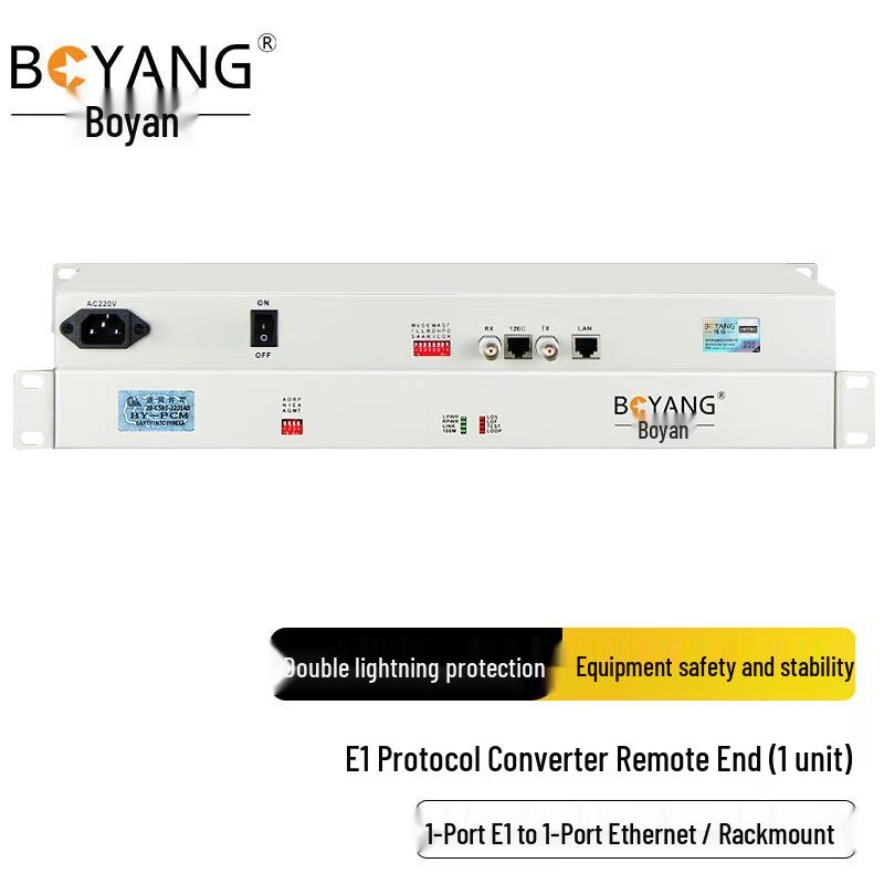 

BOYANG Rack-Mount 1-Port E1 to Ethernet Protocol Converter